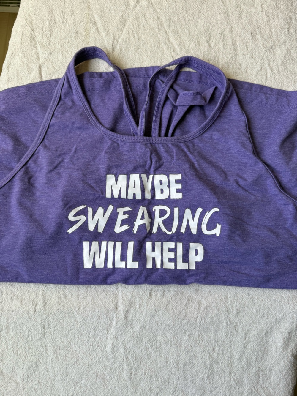 CVG Purple Graphic Tank Top - "Maybe Swearing Will Help"
